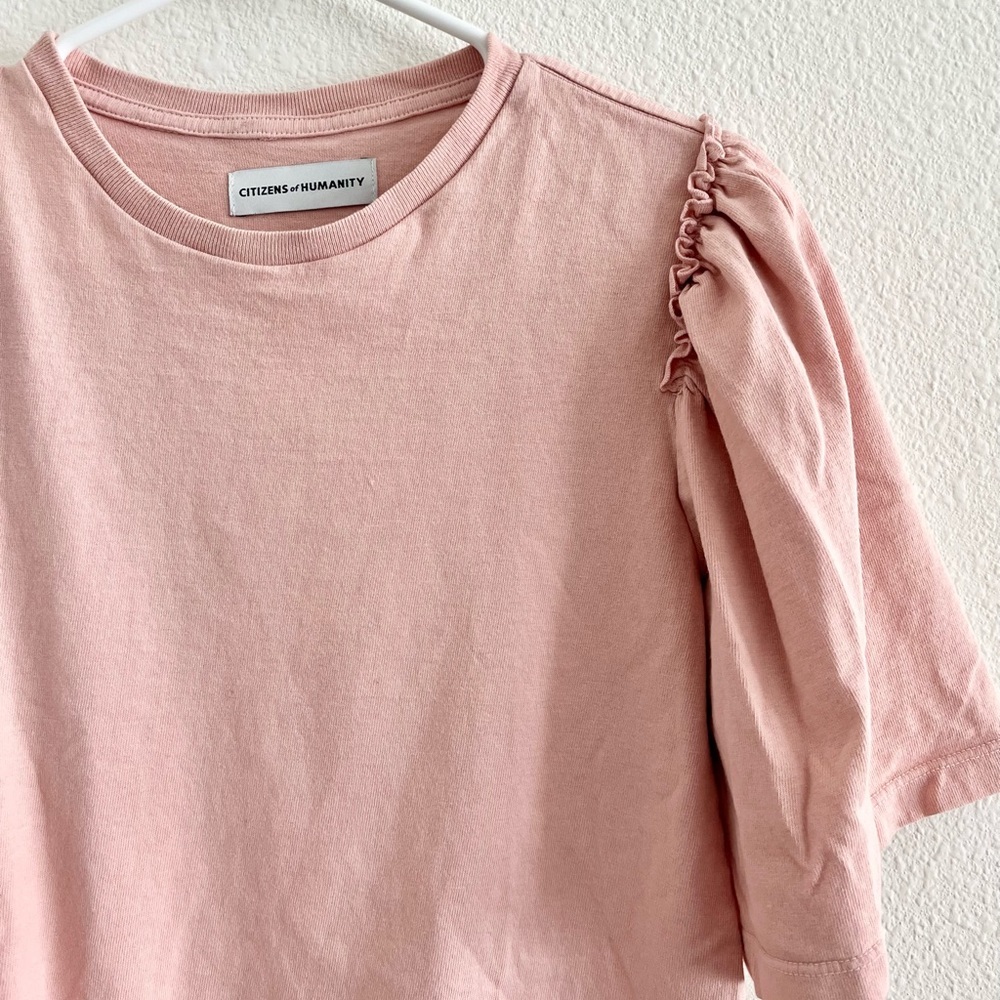 Citizens Of Humanity Vintage Rose Vera Gathered Shoulder Top Size Small - Picture 5 of 7